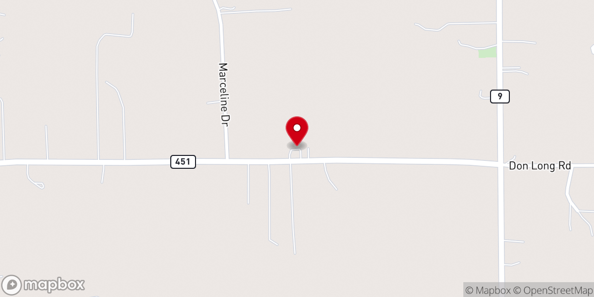 Map showing location of New Hebron Baptist Church