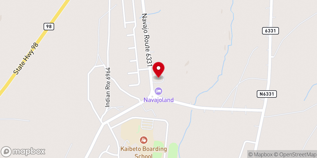 Map showing location of Kaibeto Market