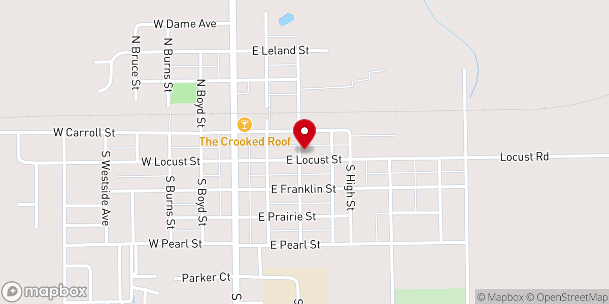 Map showing location of Lanark First Brethren Church
