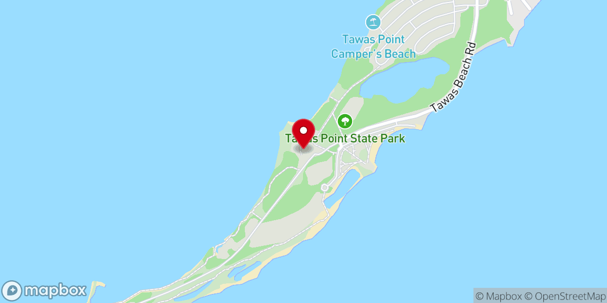 Map showing location of Tawas Point Lighthouse