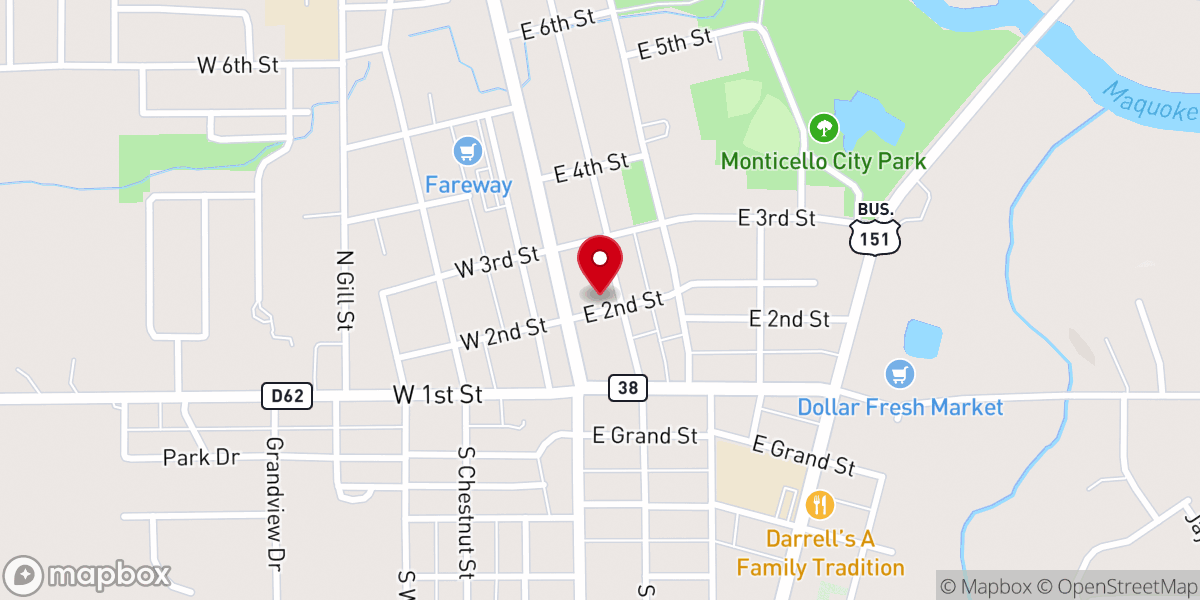 Map showing location of Monticello Heritage and Cultural Center