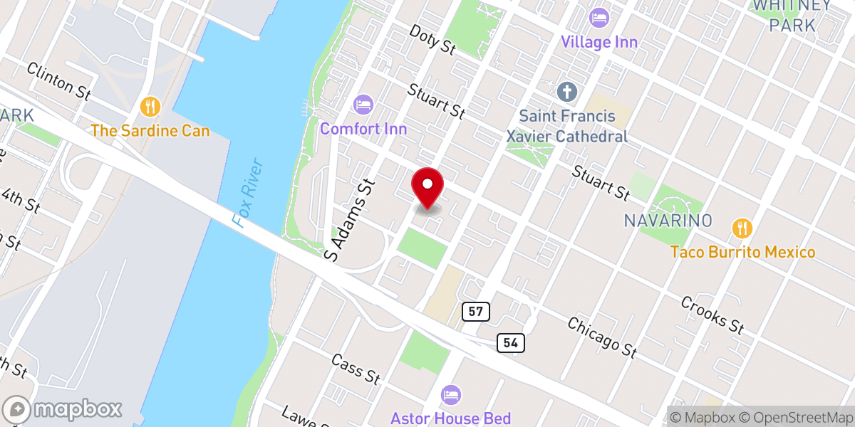 Map showing location of St John's Ministries Men's Shelter