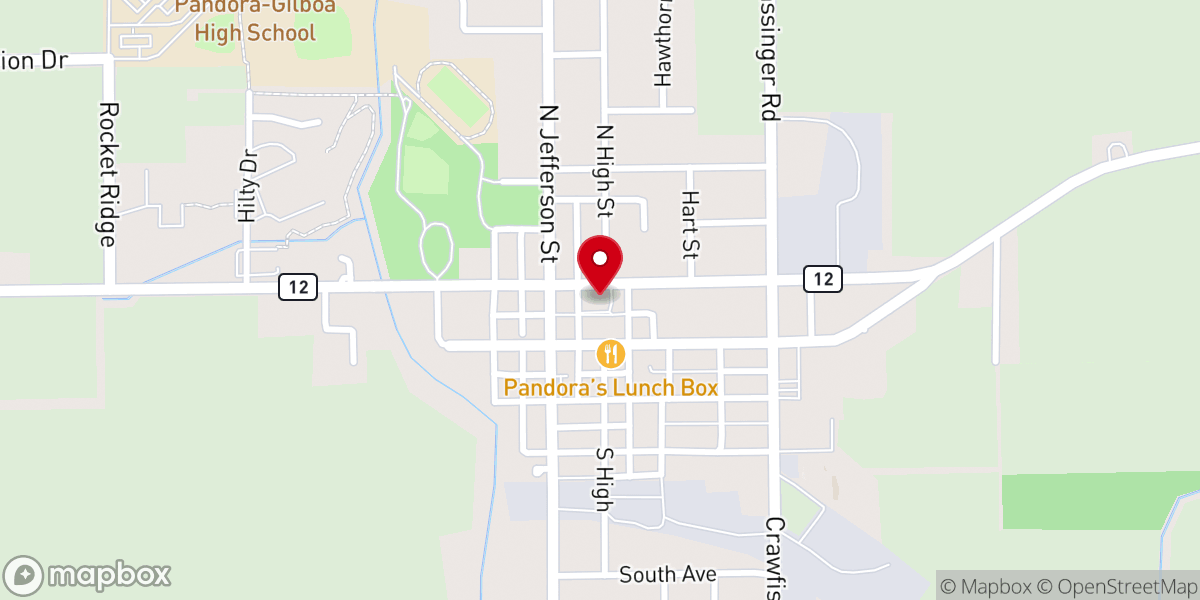 Map showing location of United Methodist Church