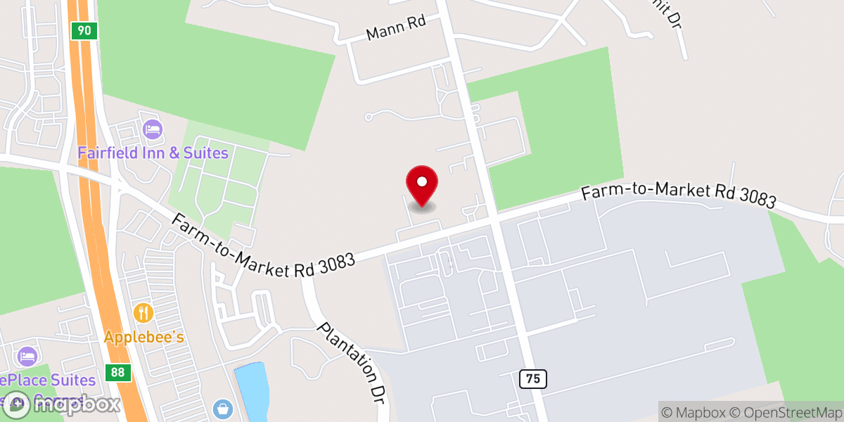 Map showing location of Northside Baptist Church