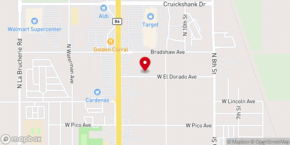 Map showing location of El Centro Korean Church