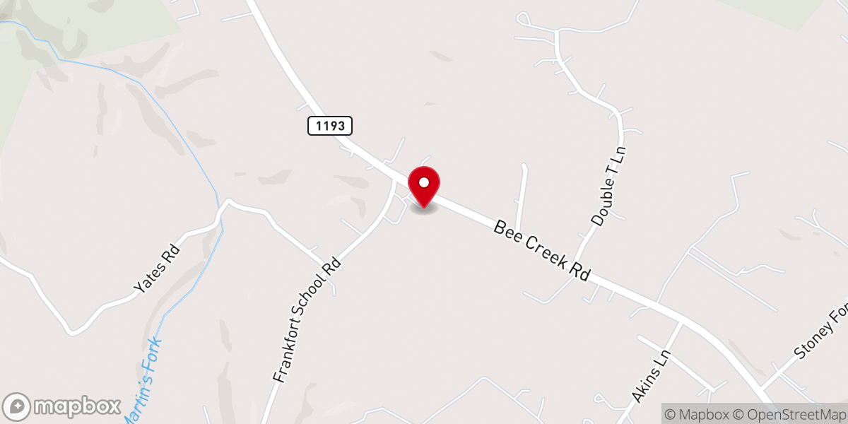Map showing location of Frankfort Baptist Church