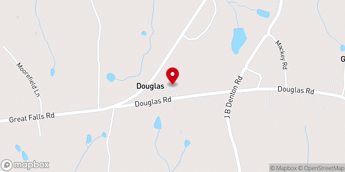 Map showing location of Douglas Presbyterian Church