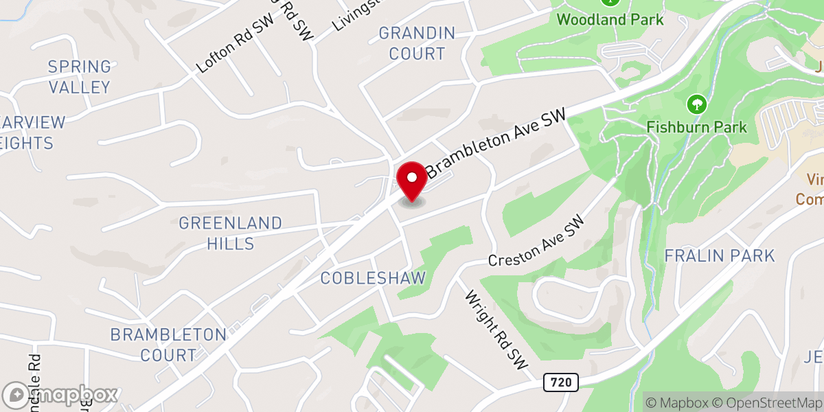 Map showing location of Grandin Court Baptist Church