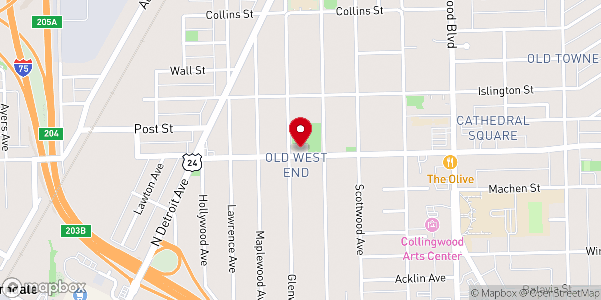 Map showing location of Maumee Valley Covenant United Presbyterian Church