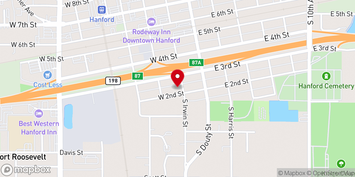 Map showing location of Second Baptist Church