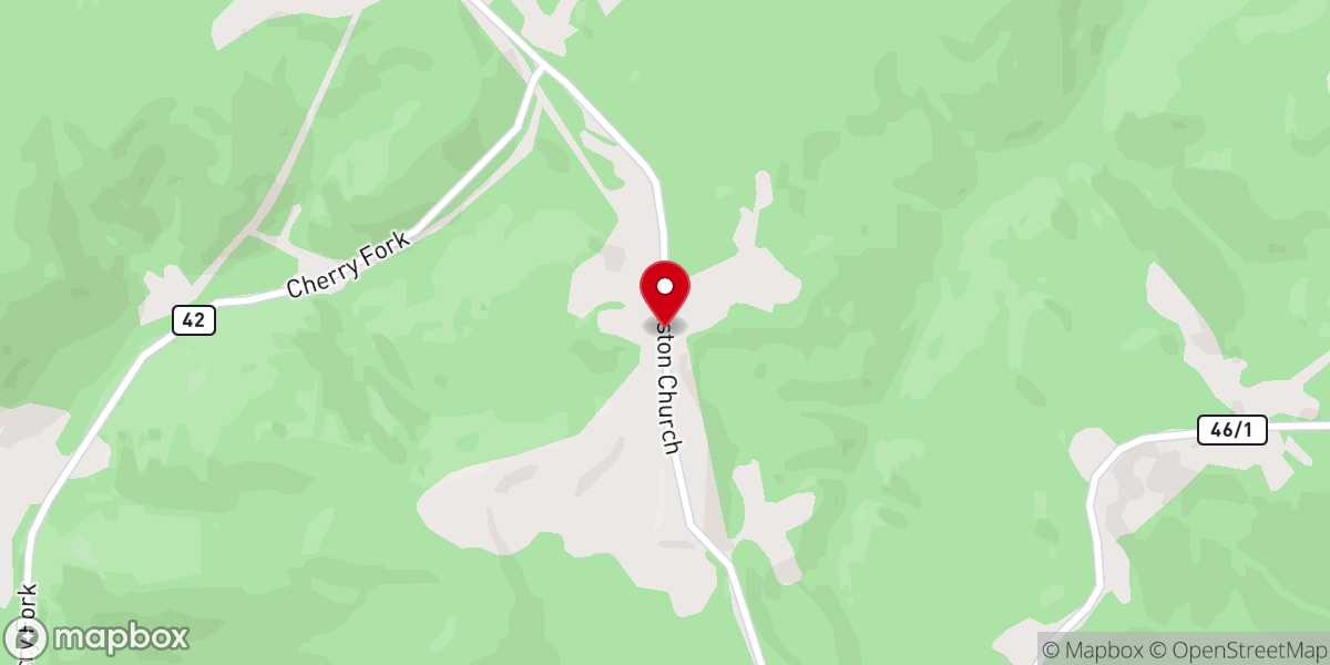 Map showing location of Heaston Ridge Church