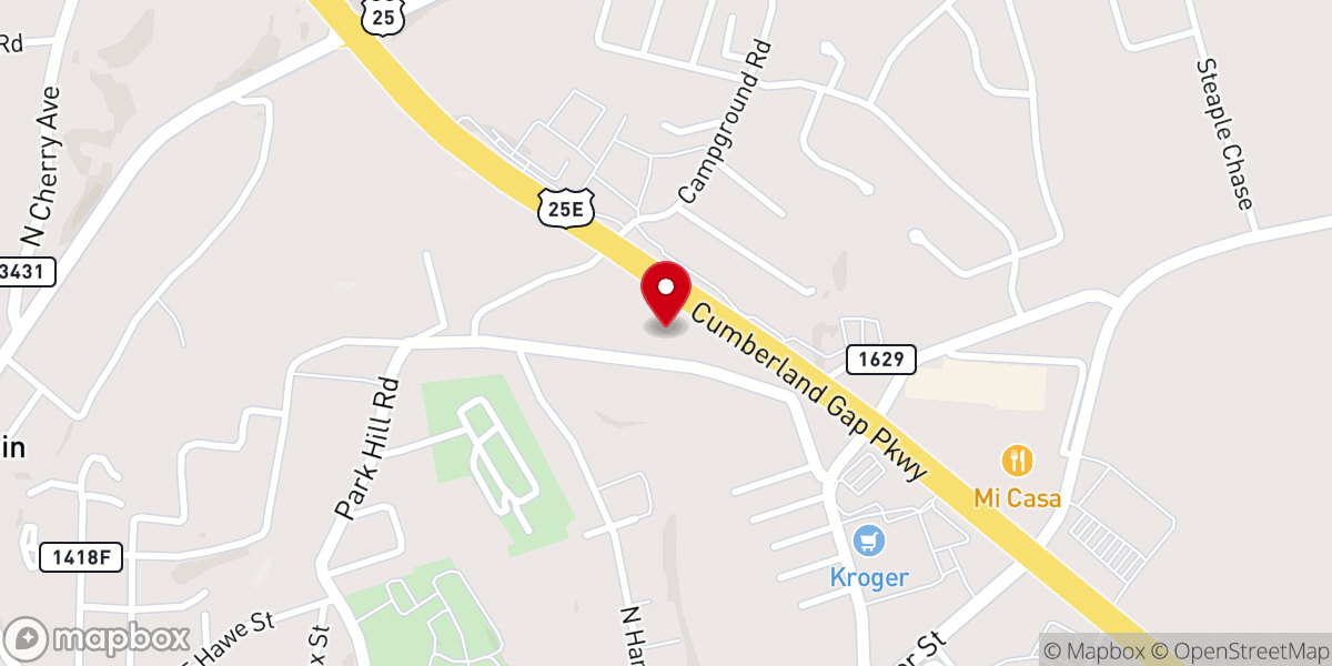 Map showing location of Corbin Parkway Ministries