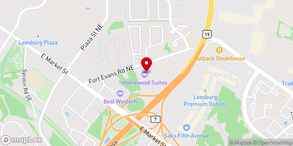 Map showing location of Deeper Life Bible Church, Leesburg, VA