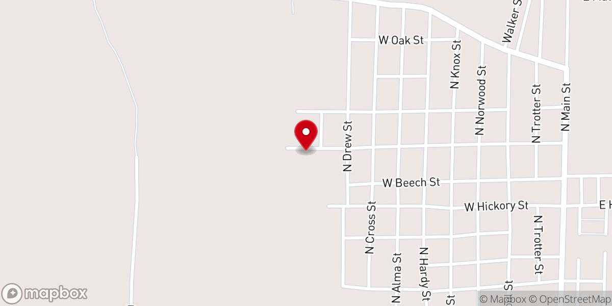 Map showing location of Calvary Number One Baptist Church