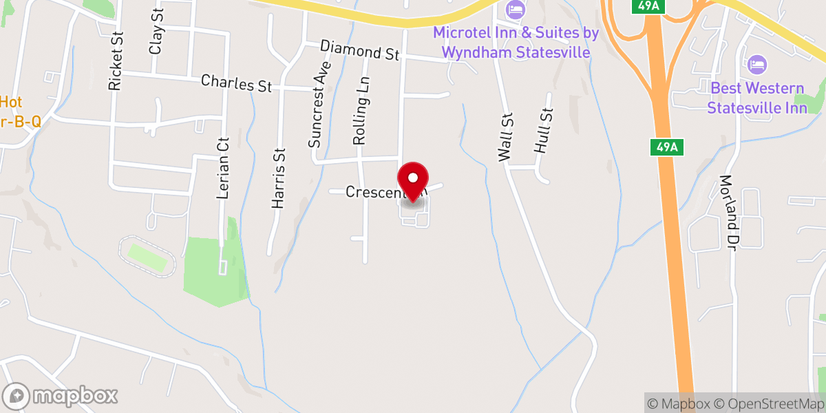 Map showing location of Highland Acres Church of Christ