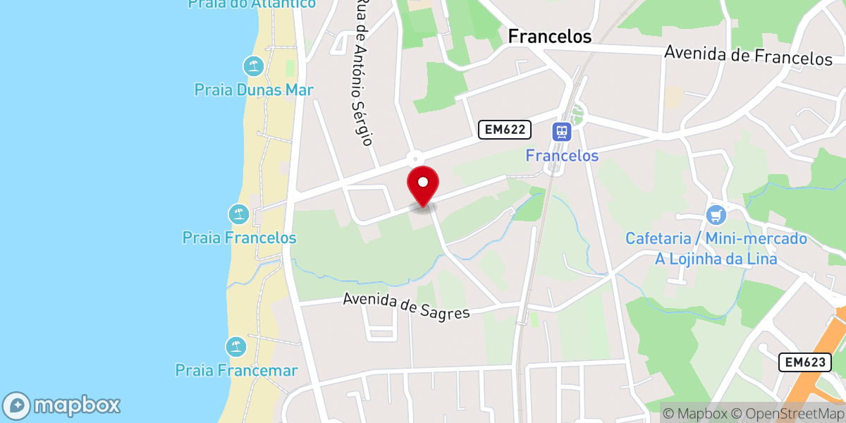 Map showing location of Igreja de Santa Teresa do Menino Jesus