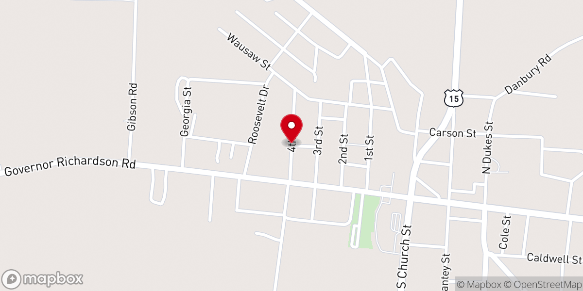 Map showing location of Bethlehem Baptist Church