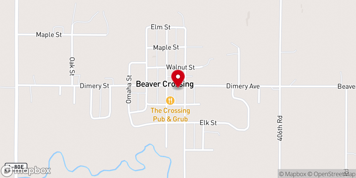 Map showing location of Brightside Bakery