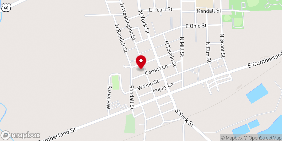 Map showing location of Martinsville Free Methodist
