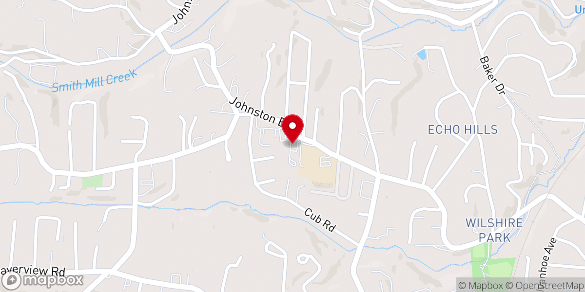 Map showing location of Cedar Hill Free Will Baptist Church