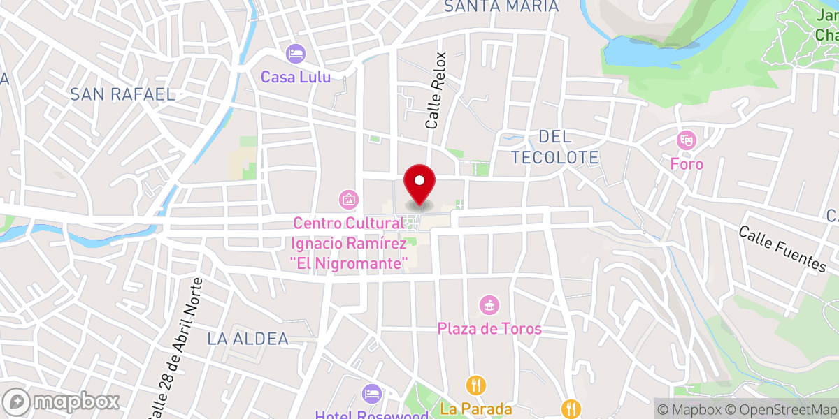 Map showing location of Parroquia de Casa del Santuario