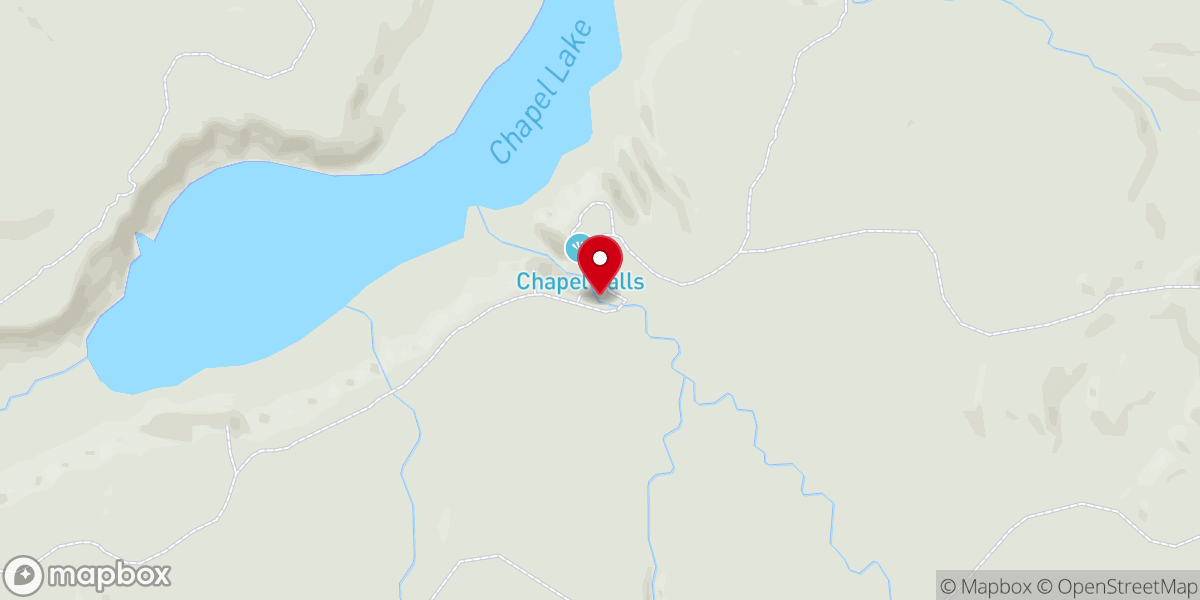 Map showing location of Chapel Falls