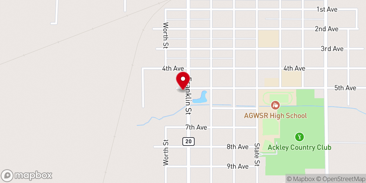 Map showing location of Harvest Baptist Church