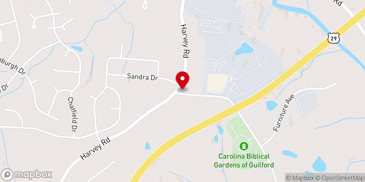 Map showing location of Jamestown Church of God