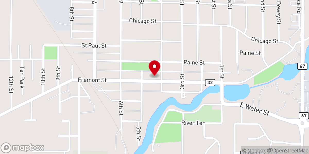 Map showing location of St. Peter's United Church of Christ