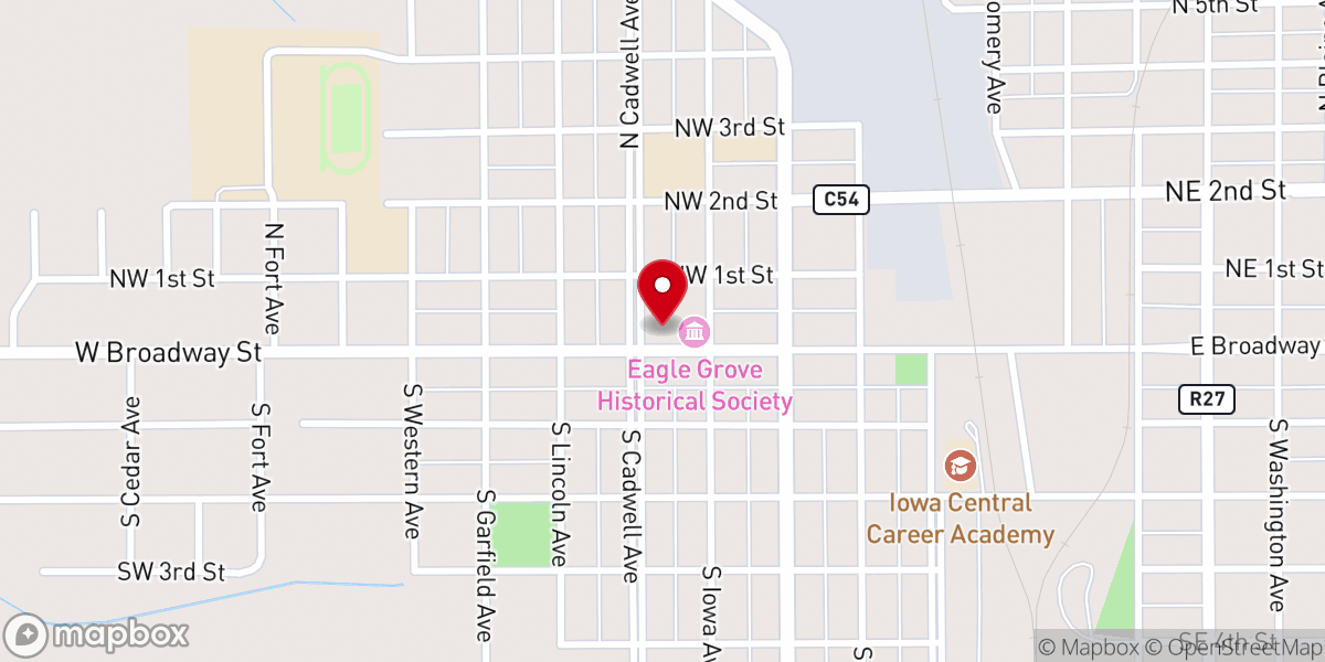 Map showing location of Eagle Grove United Methodist