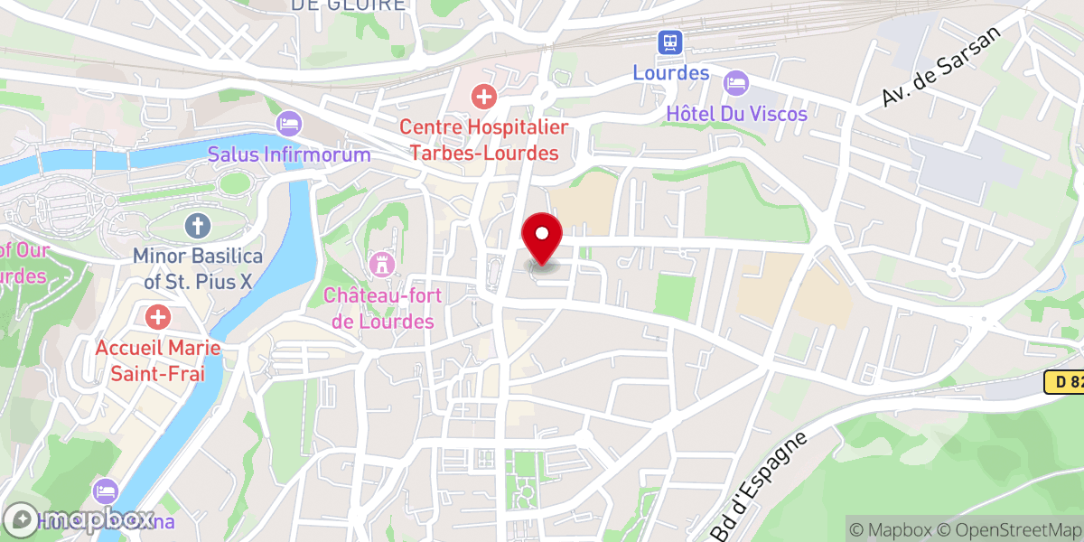 Map showing location of Église Paroissiale du Sacré-Cœur de Lourdes