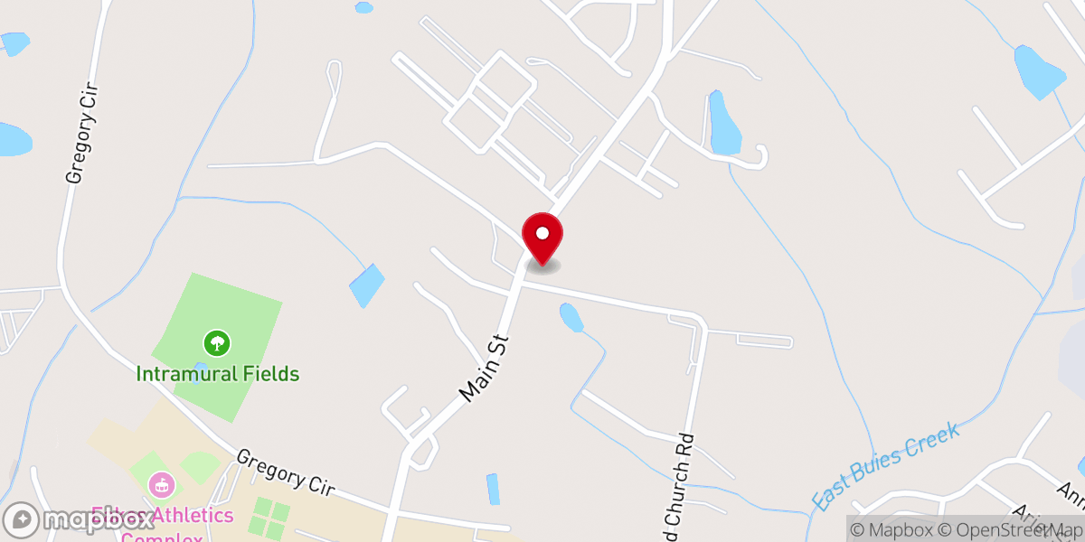 Map showing location of Bible Baptist Church