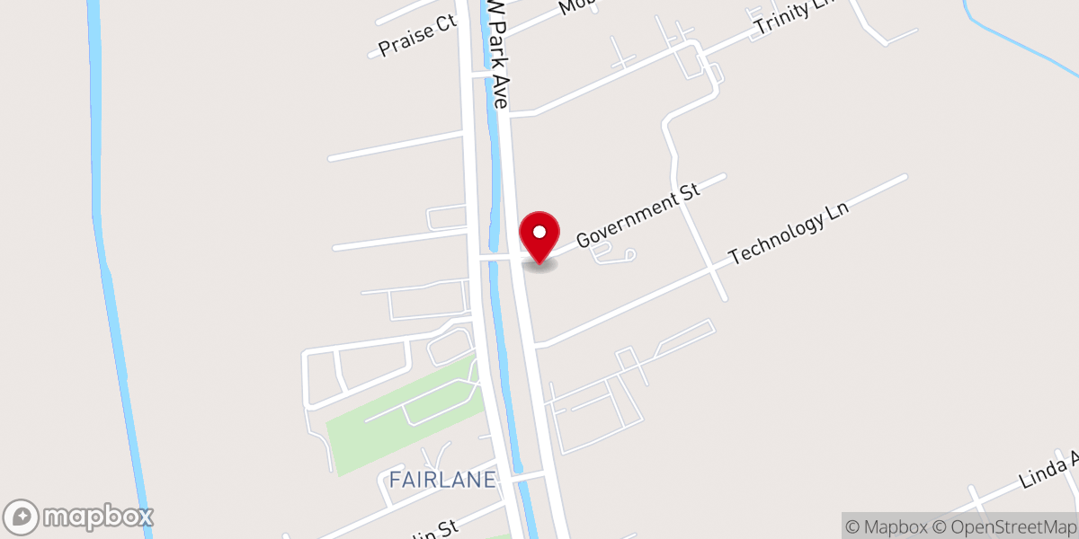 Map showing location of Terrebonne Parish Animal Shelter