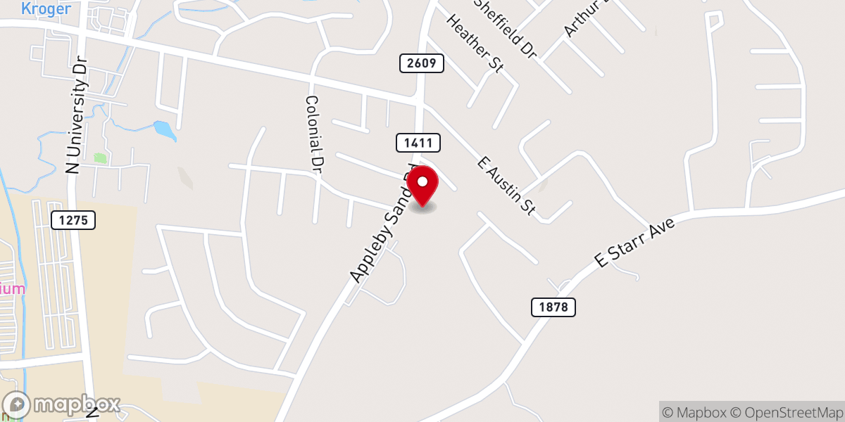 Map showing location of Austin Heights Church