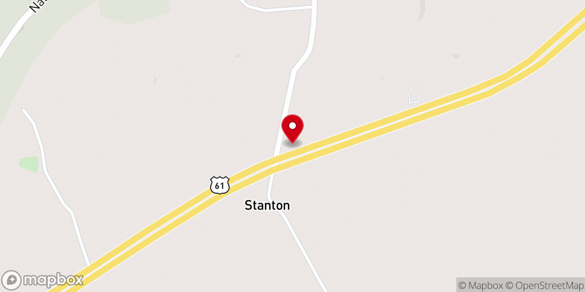 Map showing location of Stanton Baptist Church
