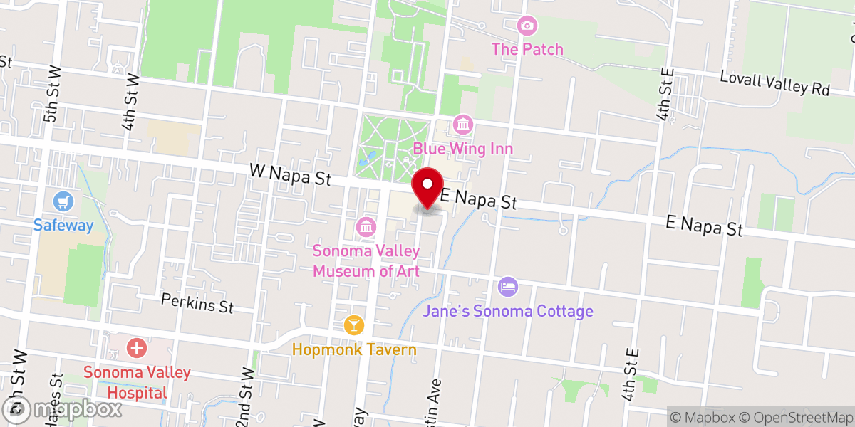Map showing location of First Baptist Sonoma