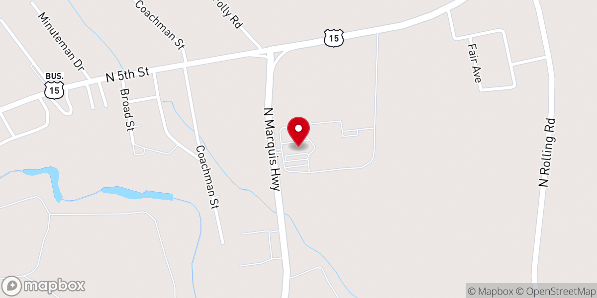 Map showing location of Emmanuel Baptist Church