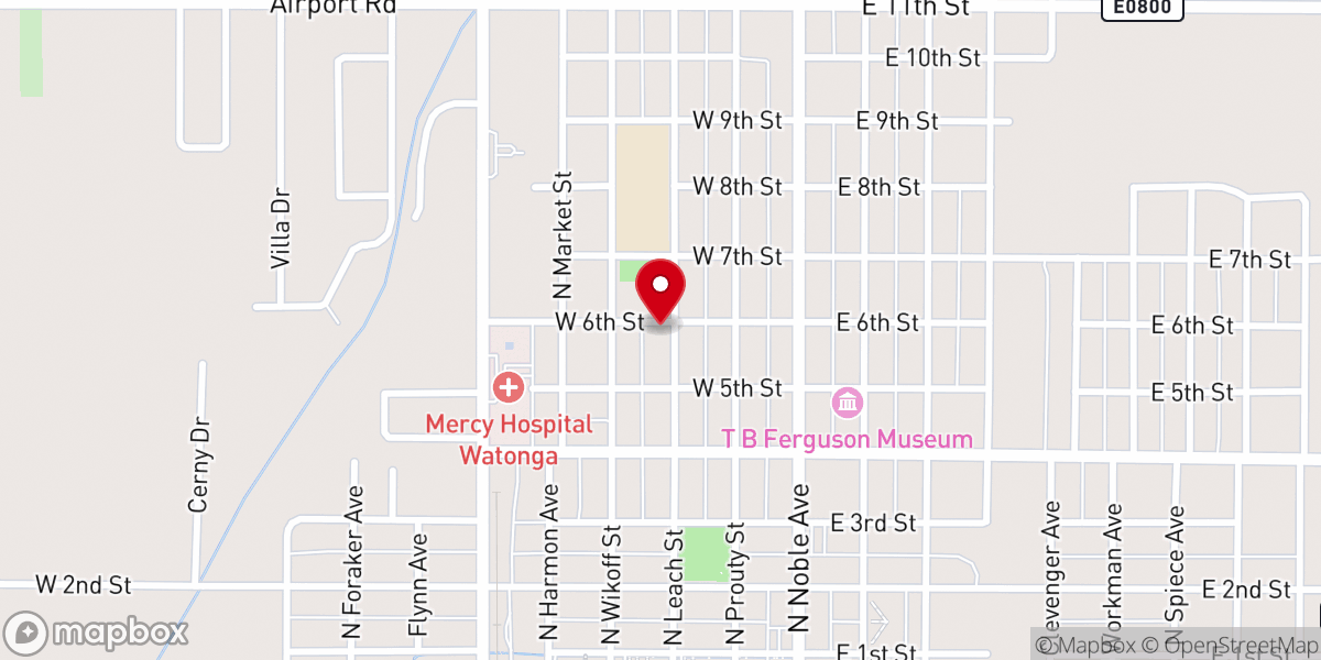 Map showing location of Mount Calvary Lutheran Church