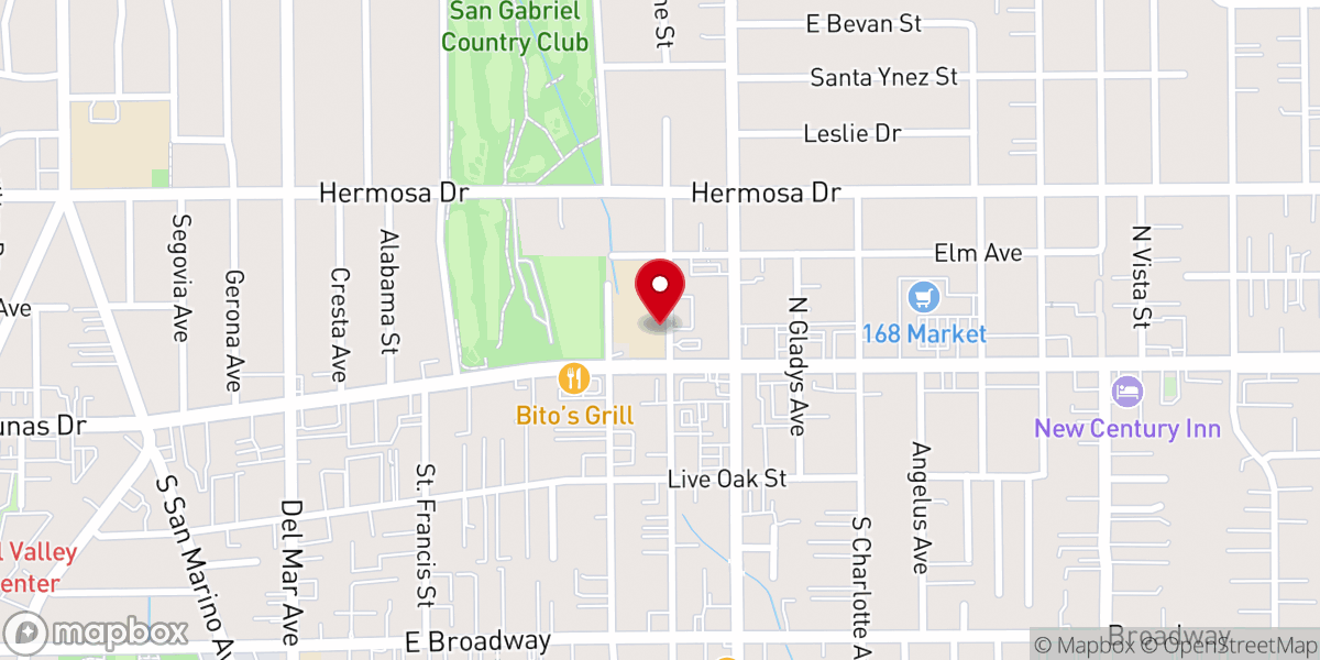 Map showing location of California Bible Christian College