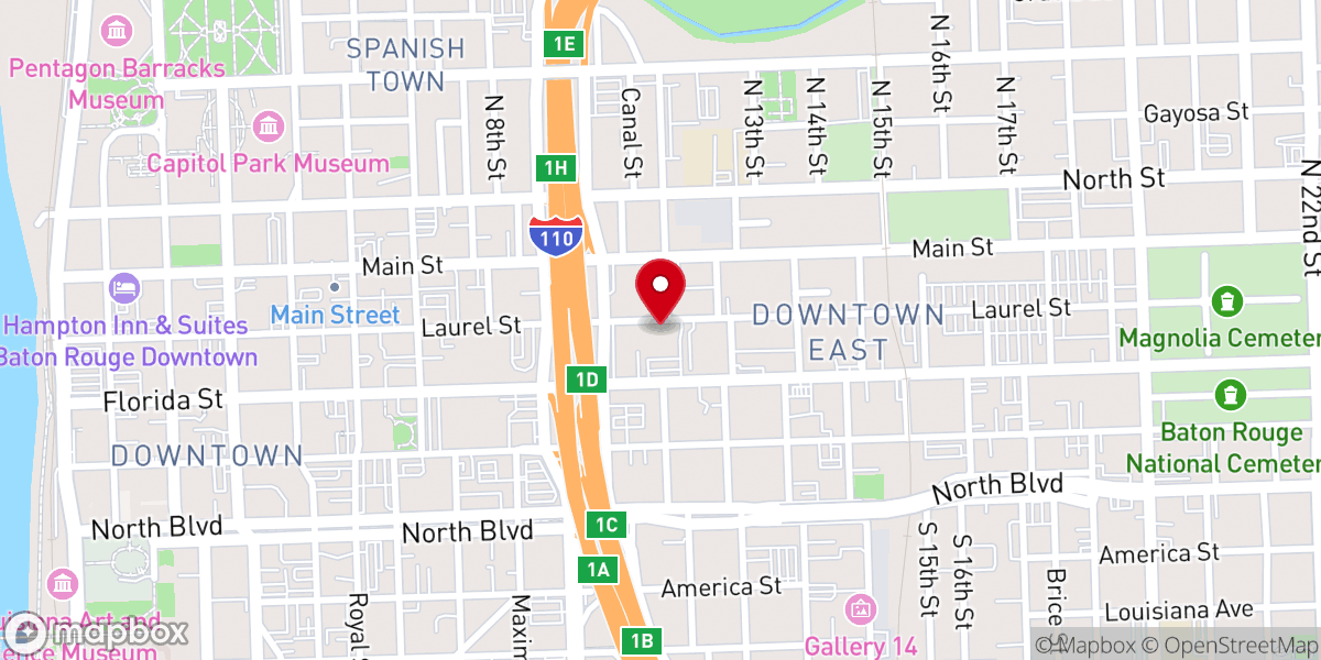 Map showing location of Baton Rouge Planning Commission