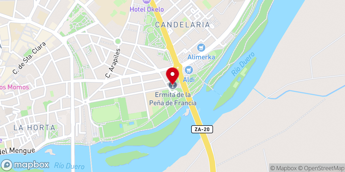 Map showing location of Ermita de Nuestra Señora de la Peña de Francia