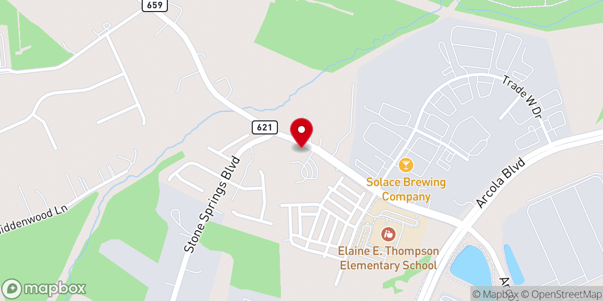 Map showing location of Arcola United Methodist Church