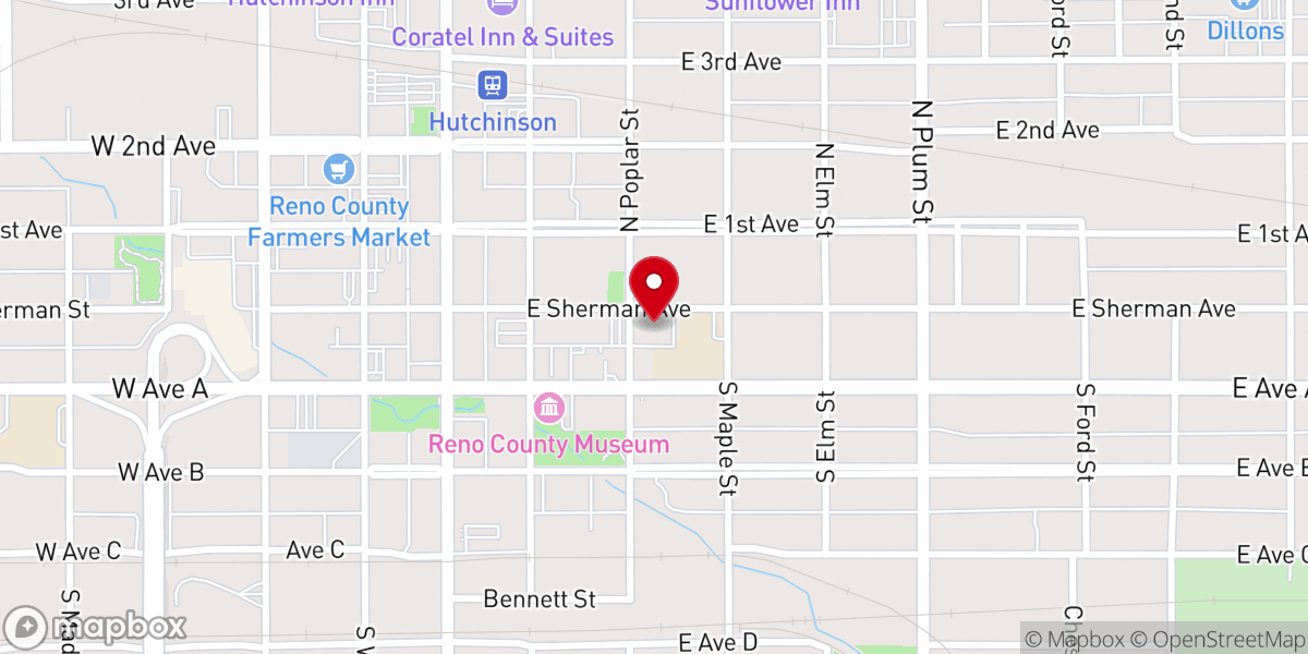 Map showing location of First Presbyterian Church