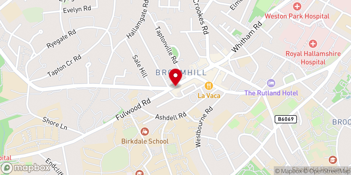 Map showing location of Broomhill Methodist Centre