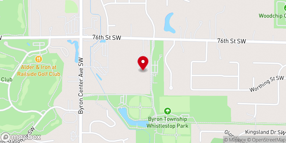 Map showing location of Woodward Baptist Church