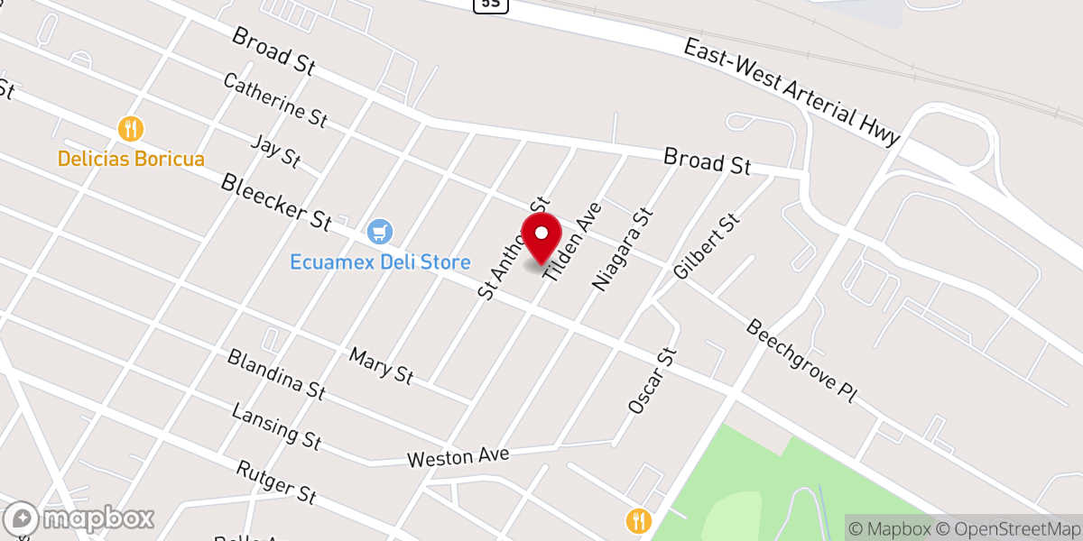 Map showing location of St. Anthony & St. Agnes Church
