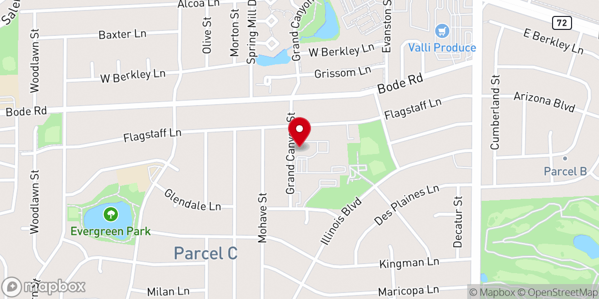 Map showing location of St. Hubert Catholic Church