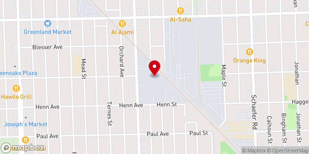 Map showing location of Dearborn Assembly of God