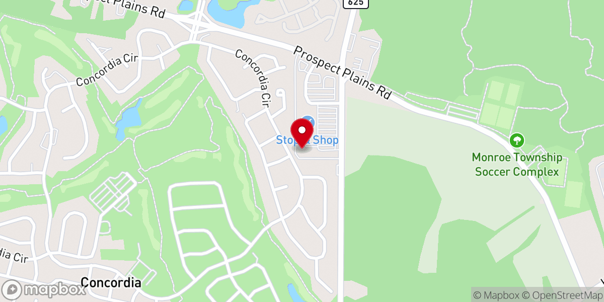 Map showing location of Congregation Beit Shalom of Monroe Township Inc