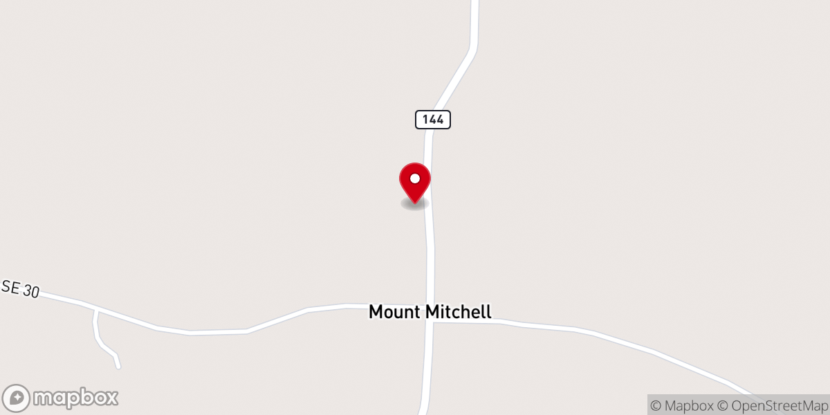 Map showing location of Mount Mitchell Church of Christ